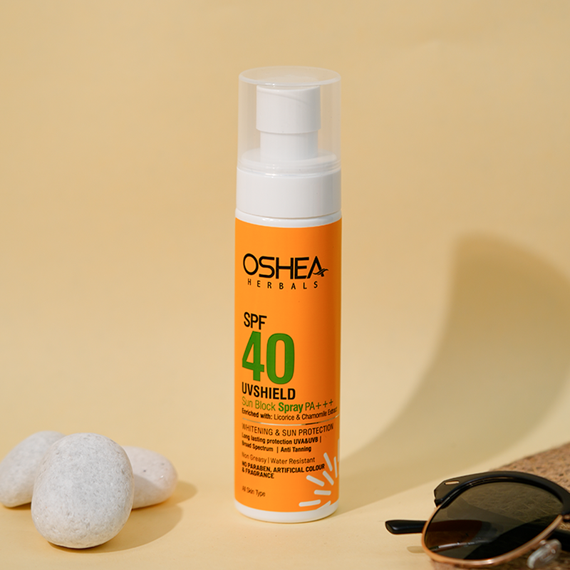 

Oshea Herbals Sun Block Spray SPF 40 PA+++ - Whitening & Sun Protection - With Licorice & Chamomile Extract - Non Greasy & Anti Tanning - Water Resist