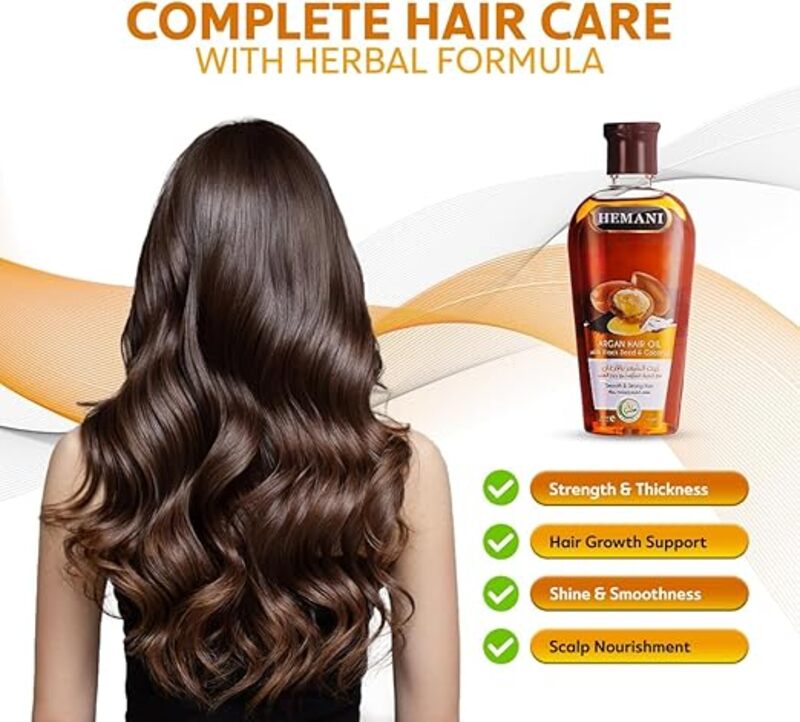 Hemani Argan Hair Oil with Blackseed & Coconut Oil 200 ml