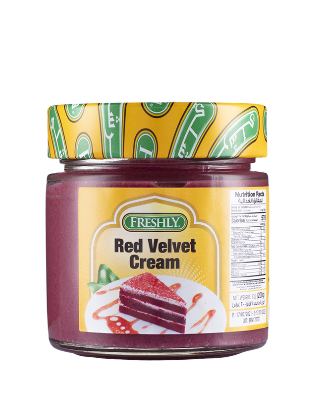 

Freshly Red Velvet Cream - Perfect for Frosting Cakes, Cupcakes, Pastries & Beverages - 200 g