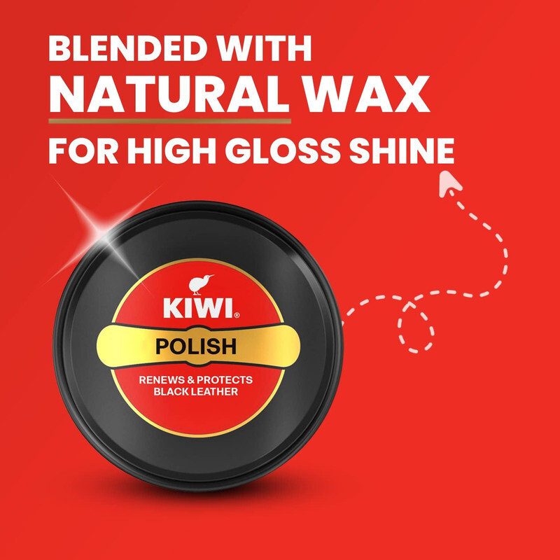 Kiwi Paste Shoe Polish Black - Enhanced Color - Glossy Finish - Easy Application - Travel-Friendly Size - 40g