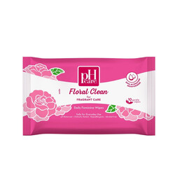 pH Care Floral Clean for Fragrant Care - Daily Feminine Wipes - with Dual Hydrating Moisturizers - Safe for Everyday Use - pH Balanced - 10 Gentle Wipes