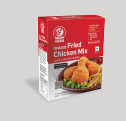 Grain N Grace Instant Fried Chicken Mix - Chilly Spicy Treat - Marination & Breading Mix - No added MSG & Synthetic Colours - Make Chicken with Crispy and Flaky Coating - 200g