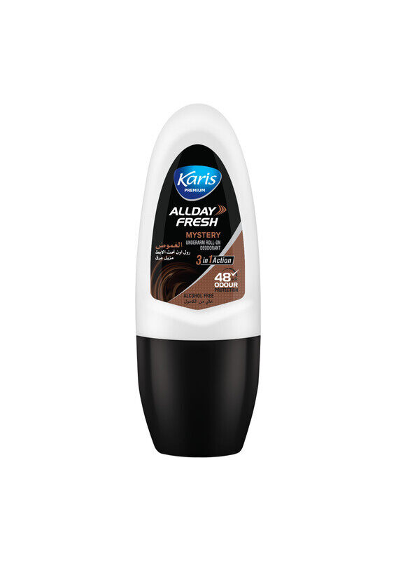 

Karis Premium Underarm Roll-On Deodorant - All Day Fresh Mystry 3 in 1 Action - Alcohol Free and Provides 48 Hours of Odour Protection - 50 ml