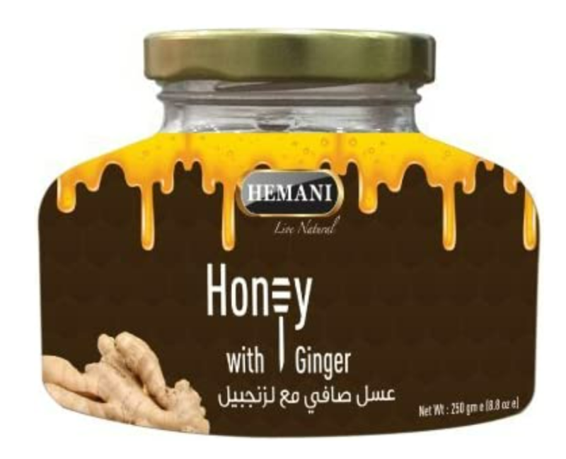 

Hemani Honey With Ginger 100% Pure Organic Honey Soothes Bloated Stomach For Cold and Cough 250 gms