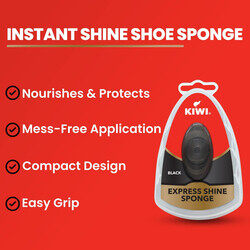 Kiwi Express Shine Sponge- For Black Colours-Travel Friendly- Shine Sponge with 5ml Liquid