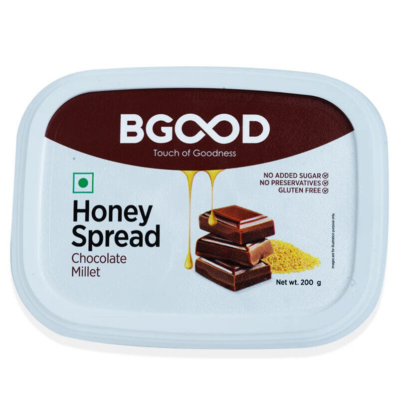 

BGood Chocolate Millet Honey Spread - No Added Sugar, No Preservatives, Gluten Free - All Natural Ingredients - Promote Digestive Health - Good for He