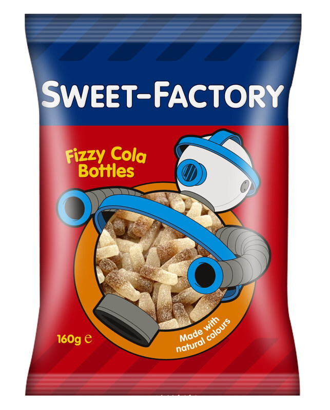 Sweet Factory Fizzy Cola Bottles - Gummy Sweet Candies - Made With Natural Colours - Big Pack - 160 gm