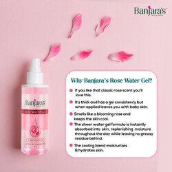 Banjara's Rose Water Gel Spray - Alcohol & Paraben Free - Oil Free Moisturizer - 100 ml