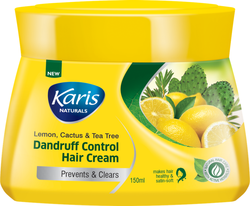 

Karis Naturals Dandruff Control Hair Cream - Infusion Lemon, Cactus & Tea Tree - Prevents & Clears Dandruff - 150 ml