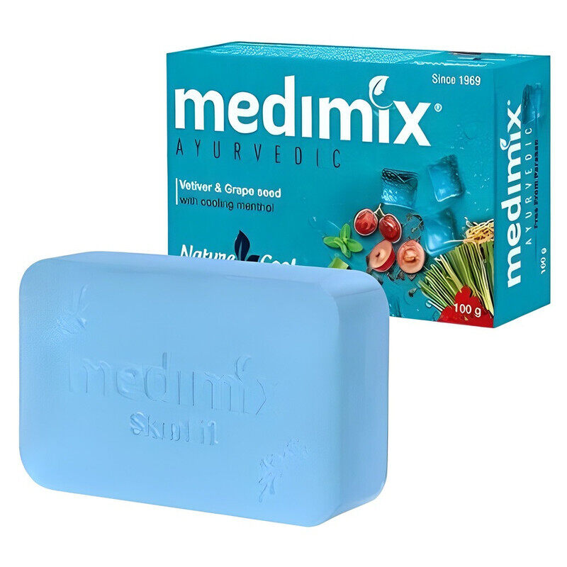 

Medimix Ayurvedic Nature Cool Soap with Vetiver, Grapeseed & Cooling Menthol - Blend of the Richness of Ayurveda and Natural Ingredients - 125 grams