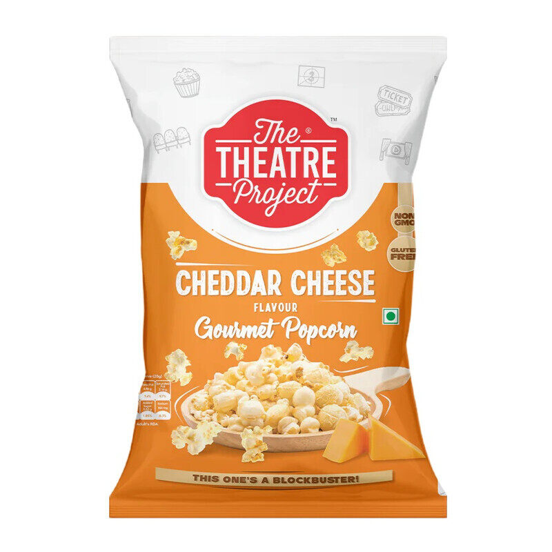 

The Theater Project The Theatre Project Cheddar Cheese Flavor Gourmet Popcorn - Flavorful, Tasty & Yummy - Non GMO and Gluten Free - 30 grams