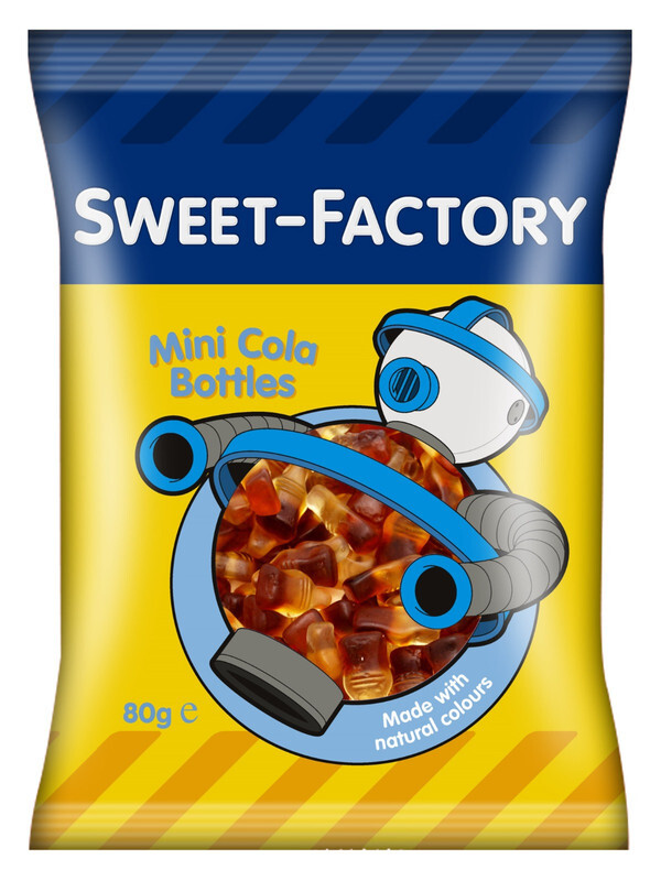 Sweet Factory Mini Cola Bottles - Chewy Texture - Smooth & Silky Pieces - Classic Cola Flavor - 80 gm