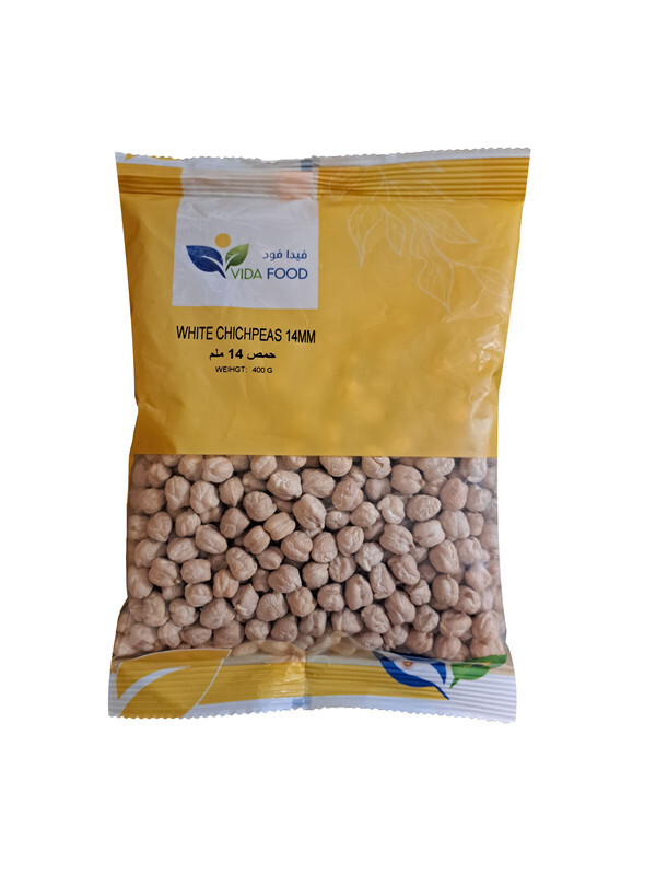 Vida Food White Chick Peas 14 mm - Free from GMO and Natural - Rich with Protein, Fiber, Vitamins & Minerals - 400 g