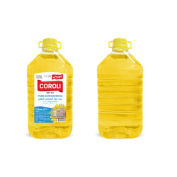 Coroli Pure Sunflower Oil 5 Liter Light and Cholesterol Free Enriched with Vitamin A, D and E, Source of Natural Antioxidants Omega 6 Versatile Cooking Oil- Cook, Bake, Saute or Deep fry