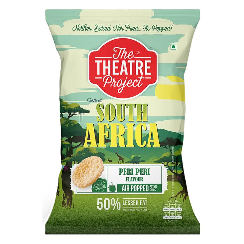 

The Theater Project The Theatre Project Taste of South Africa Peri Peri Flavor Air Popped Potato Chips - Bold & Crunchy - 50 % Lesser Fat than Regular Potato Chips - Non