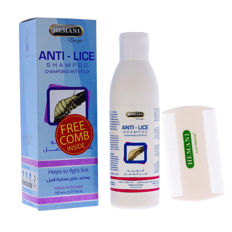 

Hemani Anti Lice Shampoo 150ml Allantoine Gives A Moisturizing And Soothing Effect Highly Recommended for School Going Kids