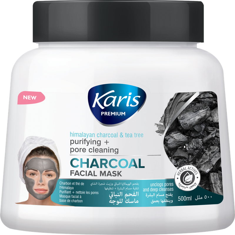 

Karis Premium Purifying & Pore Cleaning - Deep Detox Facial Mask - Unclog Pores & Deep Cleanses - With Himalayan Charcoal & Tea Tree - 500ml