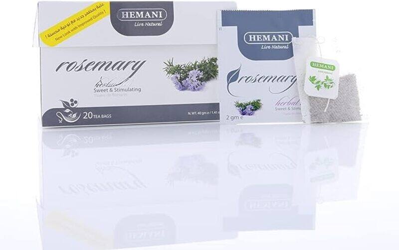 

Hemani Rosemary Herbal Tea - Sweet & Stimulating - Aromatic Mouth Freshner Supports Digestion - 20 Tea Bags - 40gms