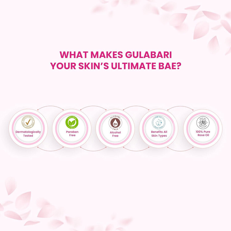 Dabur Gulabrai Premium Rose Water - Cleanses, Hydrates & Moisturizes Skin - Balances & Restores Skin's pH Levels - For All Skin Types - 120 ml