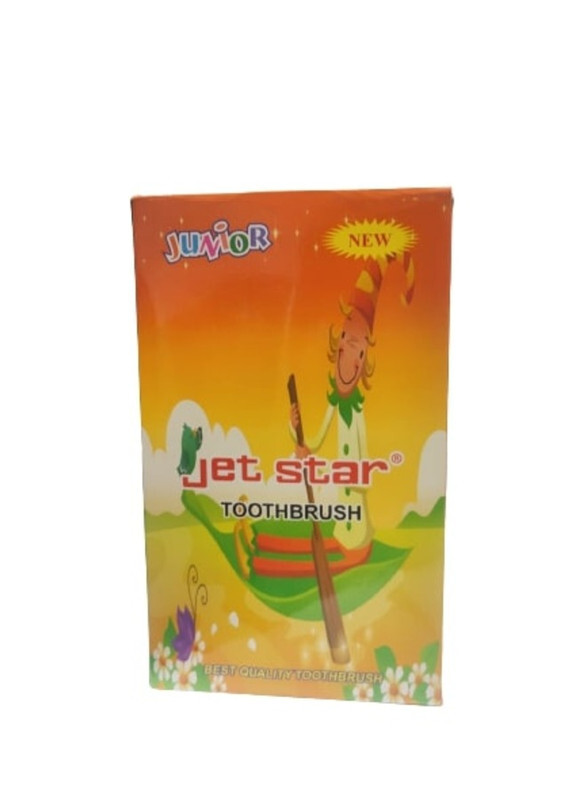 Jet Star Junior Toothbrush - Nylon Rounded Bristles - For Sensitive Gums - Oral Teeth Cleaning Design - 1 pc