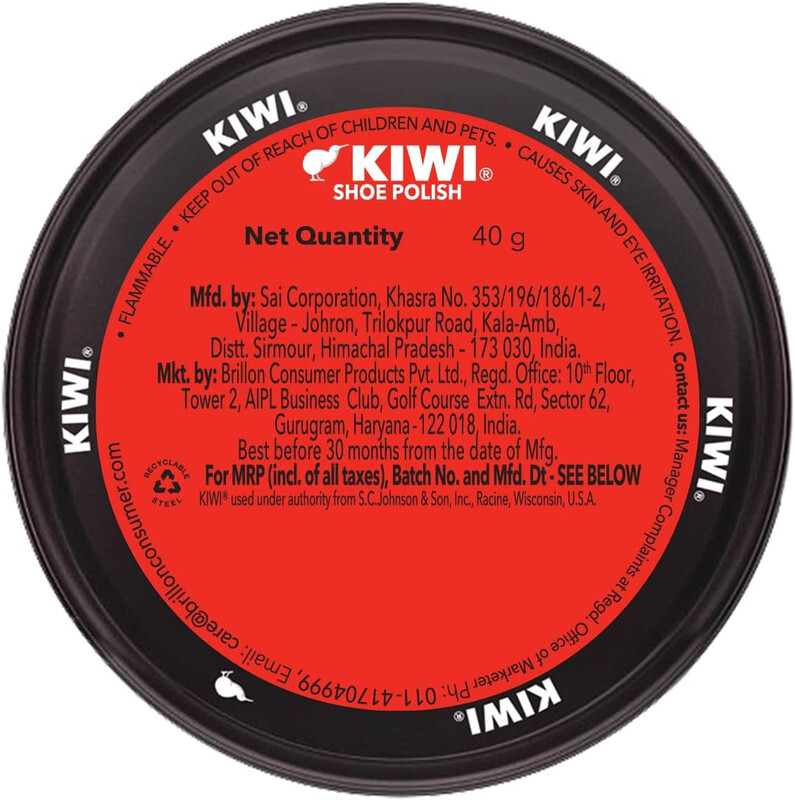 Kiwi Paste Shoe Polish Black - Enhanced Color - Glossy Finish - Easy Application - Travel-Friendly Size - 40g