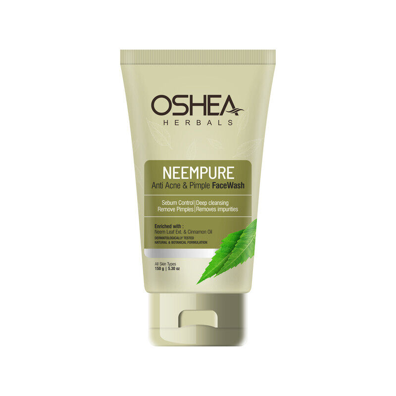 

Oshea Herbals Neempure Anti Acne & Pimple Facewash - Removes Pimples - With Neem Leaf & Cinnamon Oil - For All Skin Types - 150g