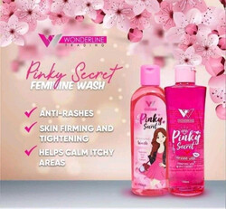 Wonderline Pinky Secret Feminine Wash - Hydraulonic Acid with Collagen - Maintaining pH Balance - Gentle Cleansing - 150ml