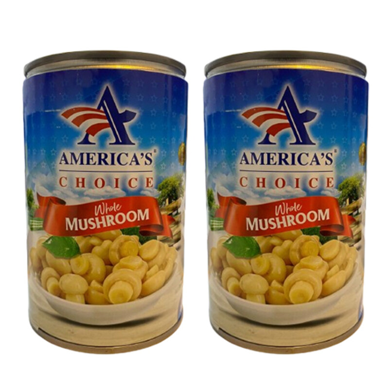 

America's Choice Whole Mushroom - Premium Quality - Convenient Packaging: - 2 x 400 g