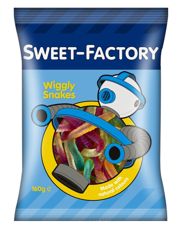 Sweet Factory Wiggly Snakes - Fruity Flavors And A Playful Wiggly Shape -160 Grams