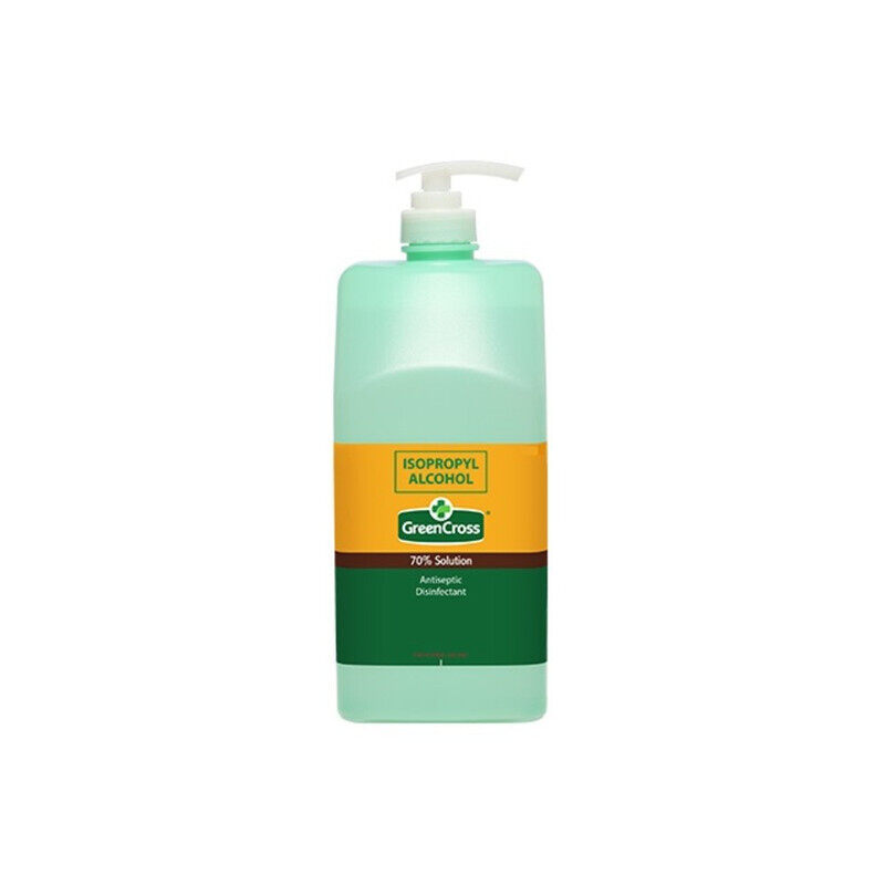 

Green Cross Isopropyl Alcohol 70% Solution - Antiseptic Disinfectant - Pump Bottle - 500 ml