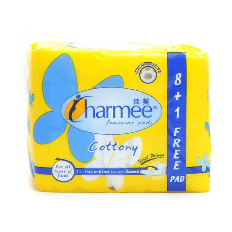 

Charmee Feminine Pads Cottony - For All Types of Flow With Wings - 8+1 Pads