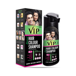 VIP Hair Colour Black Shampoo - 100% Grey Hair Coverage - No Ammonia - 180 ml