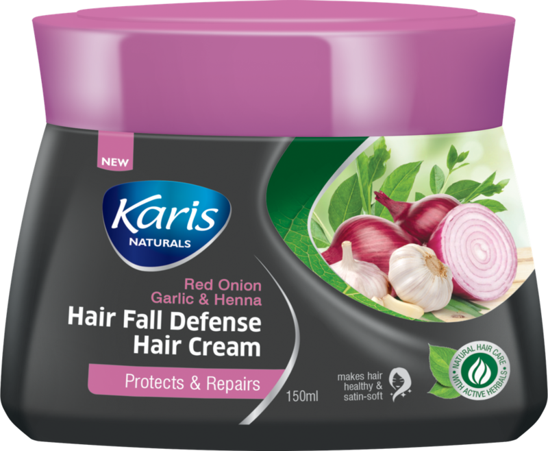 

Karis Naturals Hair Fall Defense Hair Cream - Infusion with Red Onion Garlic & Henna - Protects & Repairs Hair - 150 ml