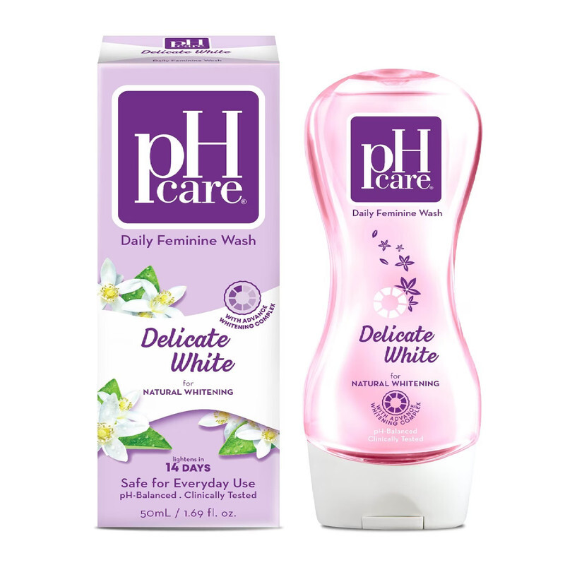 pH care Daily Feminine Wash Delicate White  - With Advance Whitening Complex - Lightens Skin in 14 Days - Safe for Everyday Use - pH-Balanced & Clinically Tested - 250ml