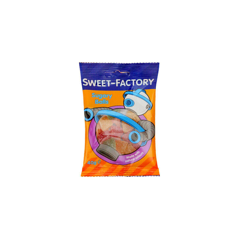 

Sweet Factory Sugary Balls - Bite-Sized - Colorful Sugar Coating - Made with Natural Colours - 40 grams