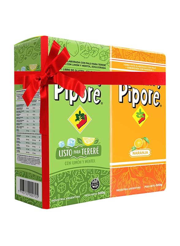Pipore Yerba Mate Mentol & Naranja Organic Original Hot and Cold Tea Set, 2 Piece