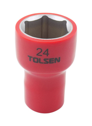 Tolsen 1/2inch x 24mm Vde Dipped Insulated Socket, Red