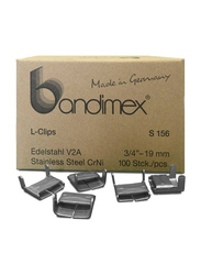 Bandimex 100-Piece Light Duty L-Clips, Silver