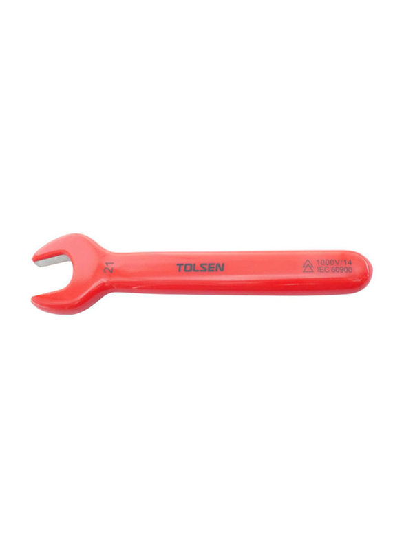 Tolsen 17mm Dipped Insulated Open End Wrench, Red