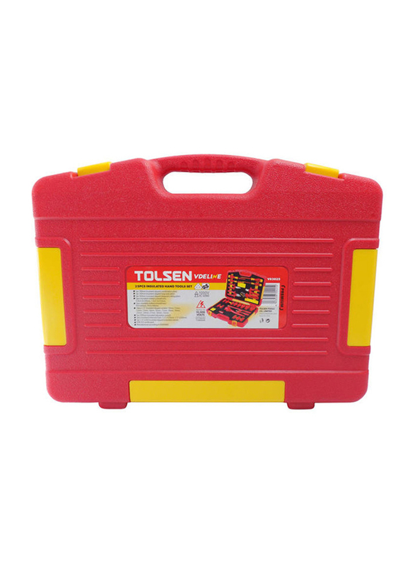 Tolsen 25-Piece Insulated Hand Tools Set, Red/Yellow