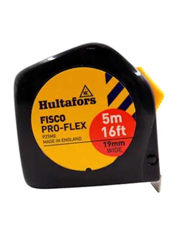 Fisco 5-Meter Proflex Measuring Tape, Black/Yellow