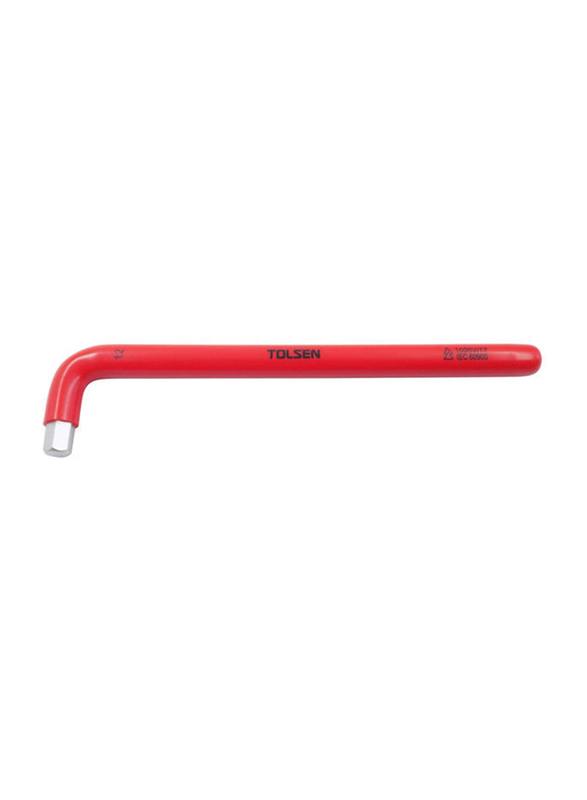 Tolsen 27cm VDE Dipped Insulated Hexagon Key L-Wrench, Red