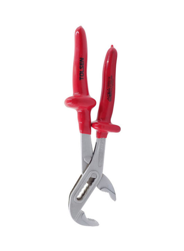 Tolsen Vde Dipped Insulated Water Pump Plier, Red/Grey