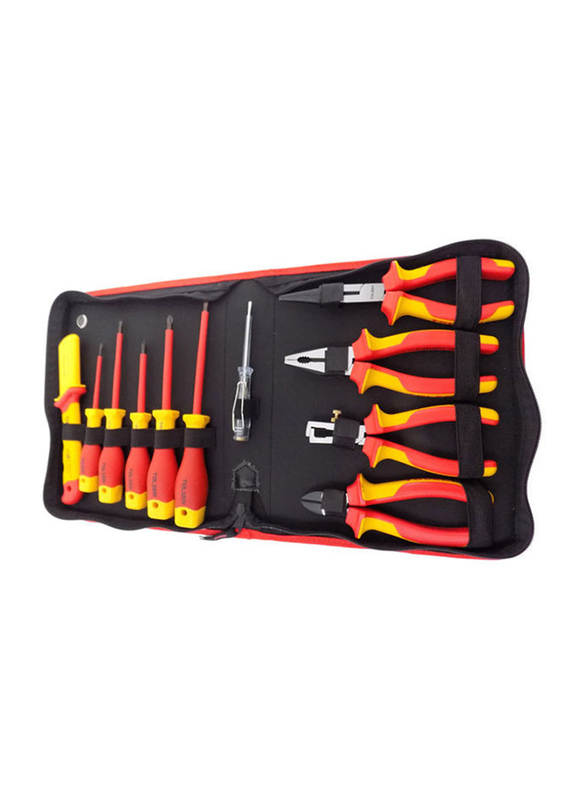 Tolsen 11-Piece Insulated Hand Tools Set, Red/Yellow