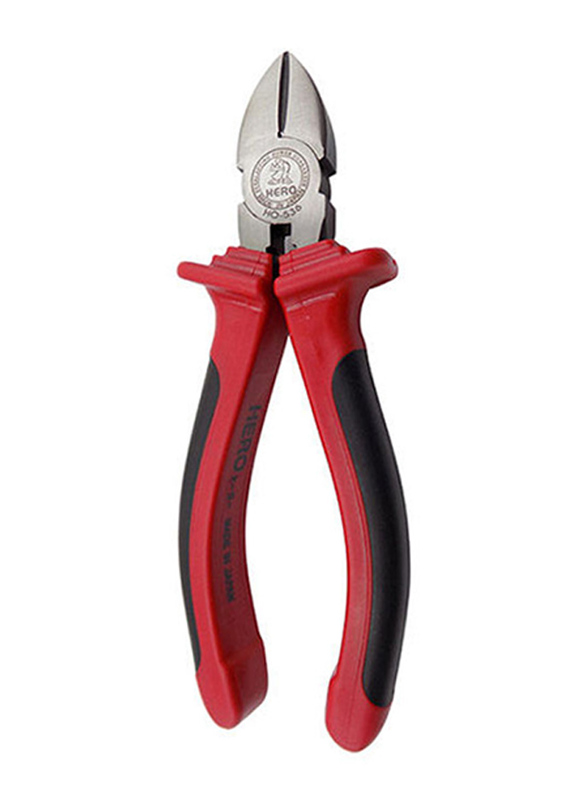 Hero 7-inch Diagonal Cutting Nipper, Black/Red