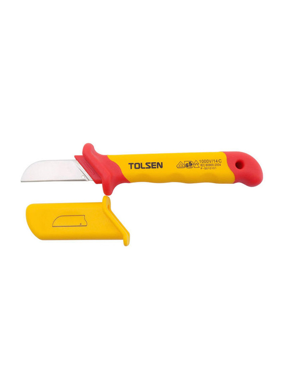 Tolsen Injection Insulated Knife, Silver/Red/Yellow