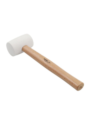 Hero 8 ounce Wooden Handle Rubber Hammer, Brown/White