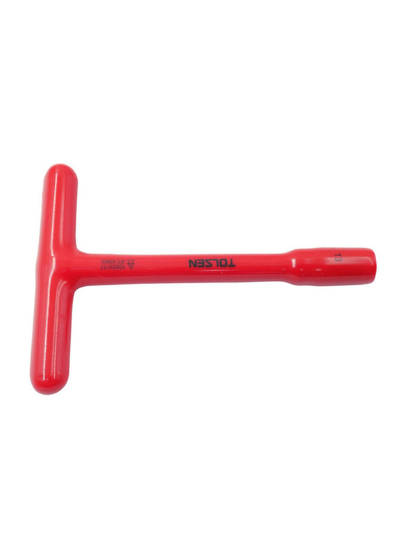 Tolsen 1.7cm Vde Dipped Insulated T-Socket Wrench, Red