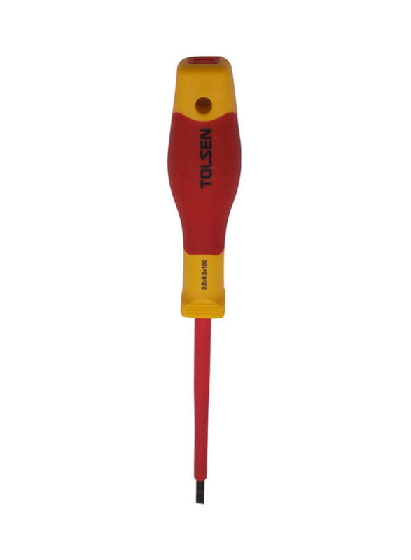 Tolsen 4 x100mm Slotted Screwdriver, Red/Yellow