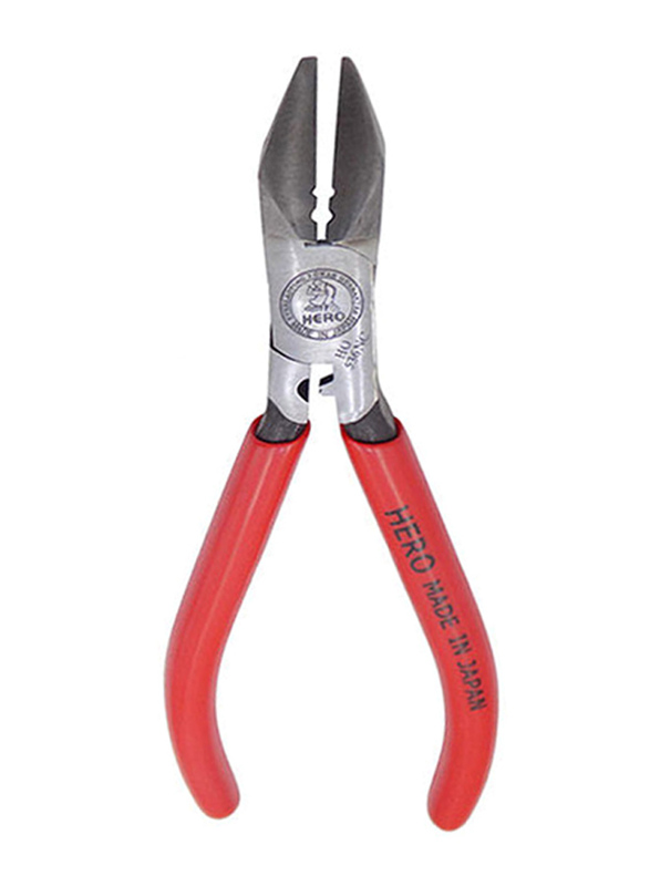 Hero 6-inch Slant Edge Diagonal with Wire Stripper And Crimping Die, Red